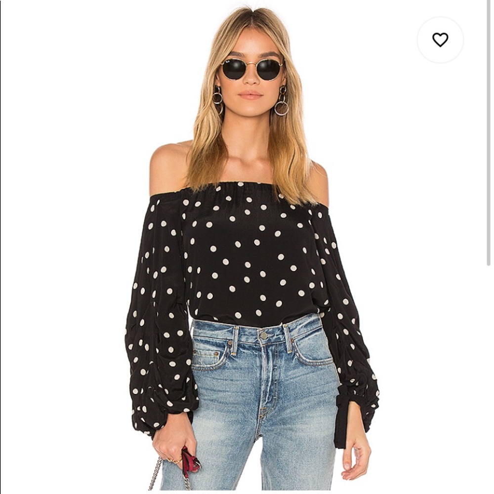 Lovers + Friends Emery Blouse in Polka Dot